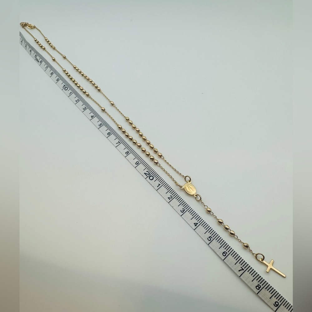 Gold Cross Necklace (Rosary) 📿